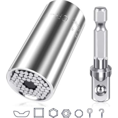 Universal Torque Wrench Magic Spanner Grip Multi Function Universal Ratchet Socket 7-19mm Power Drill Adapter Hand Tools