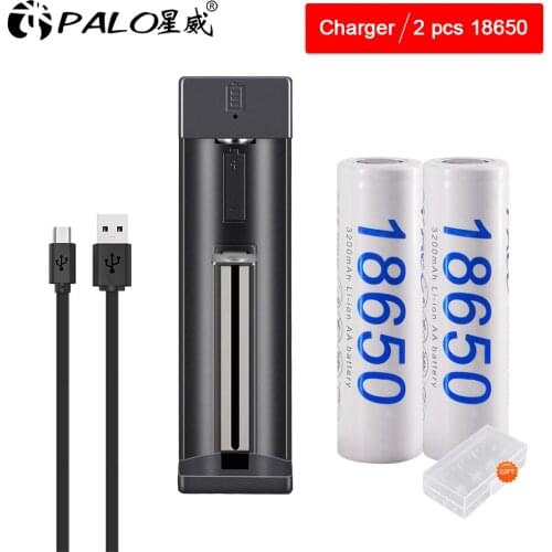 High Capacity 3.7V 3200mAh 18650 LI-ION lithium Rechargeable Battery Charger USB Portable chargering For Laser Flashlight