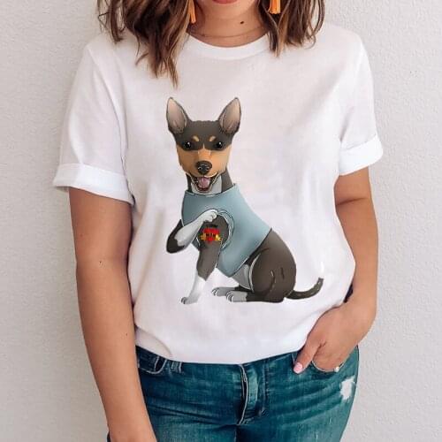 Women Graphic Printing 90s Happy Funny Harajuku Dog Animal Clothes Lady Tees Print Tops Clothing Female Tshirt T-Shirt