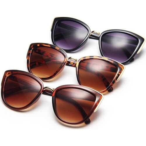 Women Metal Fashion Oversized Driver Glasses Vintage Sunglasses Brand Design Cat Eye Frame Retro Eyewear Fishing Cycling Goggles