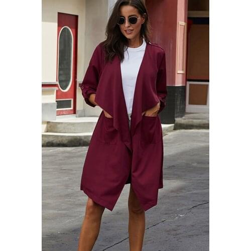 2020 Make My Way Lightweight Sweater WOMENS Cardigan Medium-length Autumn Loose Fashion Casual Coat Womens Fold-down Collar