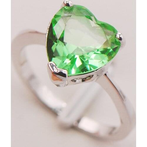 Peridot Women 925 Sterling Silver Ring F765 Size 5 6 7 8 9
