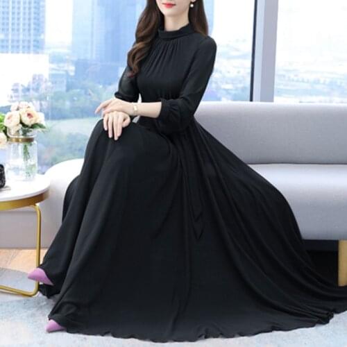 4XL Plus Size Beach Boho Midi Dress for Women New Summer Vintage Long-sleeve O-neck Chiffon Loose Dresses Vestidos