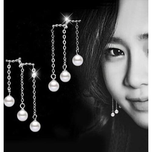 100% 925 sterling silver fashion pearl ladies' stud earrings wholesale jewelry women birthday gift drop shipping cheap