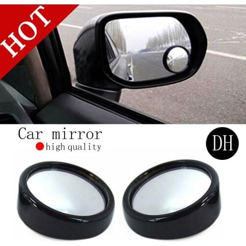 2pcs/lot Push Rearview View Convex Mirror Wide Angle Sector Adjustable Auto Car Blind Spot Mirror Black Free Shipping