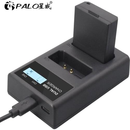 PALO 2-Cells LP-E10 LCD Dual USB Charger LPE10 Camera Battery Charger for Canon 1100D 1200D 1300D Rebel T3 T5 KISS X50 X70