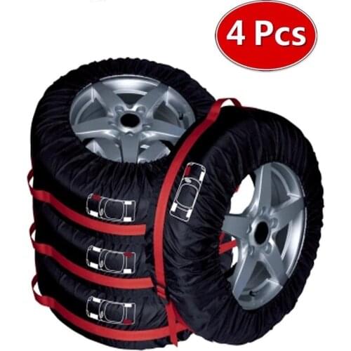 4Pcs Tire Cover Case Polyester Winter and Summer Car Tire Storage Bags Auto Tyre Accessories Vehicle Wheel Protector