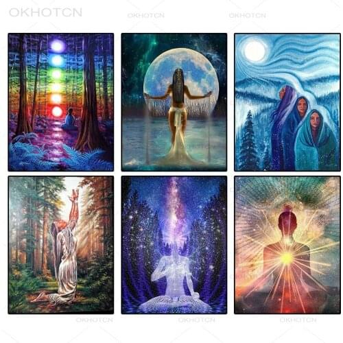 5D Diamond Painting Fantasy Spiritual Art Cross Stitch Kits Full Drill Square Diamond Mosaic Embroidery Wall Art Home Decor