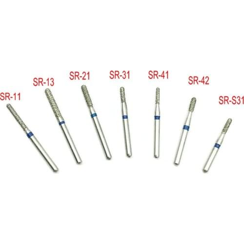 100pcs Dental Diamond Burs Drill Dia-burs for High Speed Handpiece Medium SR Series Dentist Tools Dentistry Lab