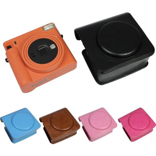 PU Leather camera case bag cover for FUJIFILM FUJI instax SQUARE SQ1 SQ 1 Camera With Shoudler Strap