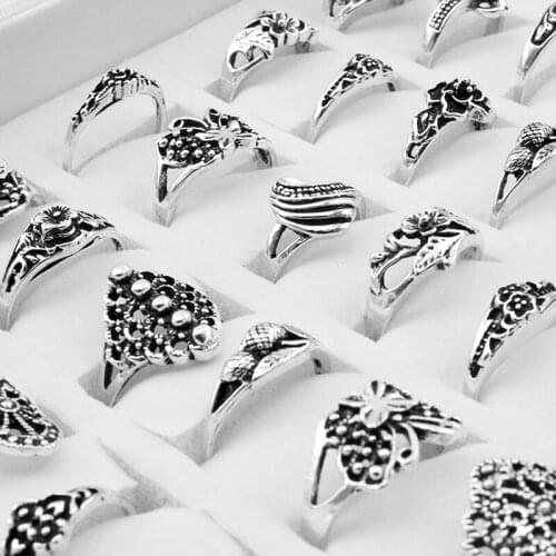 EKUSTYEE Women's Silver Rings