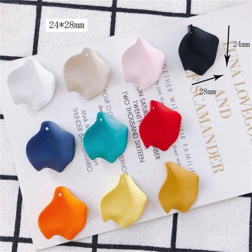 Julie Wang 5 Pairs Resin Petal Charms Random Color Pendants Earrings Jewelry Making Accessory