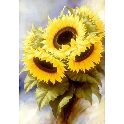 Sunflower Painting Art DIY Crystal Full Drill Square 5D Diamond Painting 3D Cross Stitch Kit Mosaic Square Rhinestone Decor