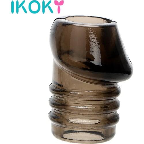 IKOKY Penis Ring Delay Ejaculation Adult Products Sex Toys For Men Male Masturbator Chastity Cock Ring Penis Exercise Sex Shop