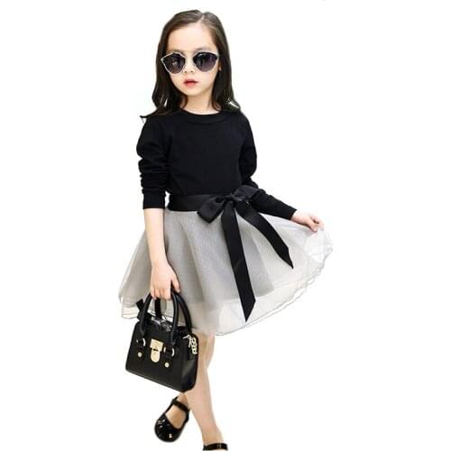 2019 Spring Autumn Fashion Set Children Two Piece Suit Girls Veil Skirt+long-sleeve T-shirt Sets Children Girls Sets With Bow