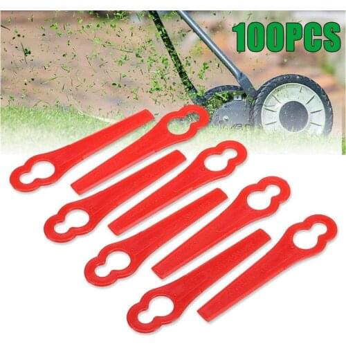 100pcs Plastic Lawn Mower Blade Cordless Trimmer Garden Replacement Lawn Mower Blade For Grass Trimmer Garden Tool Accessories