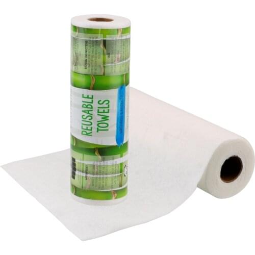 Reusable Bamboo Towels Washable Dish Cloths Home Kitchen Paper Towel Clean Washing Towel 25pcs/Roll Washable Absorbent