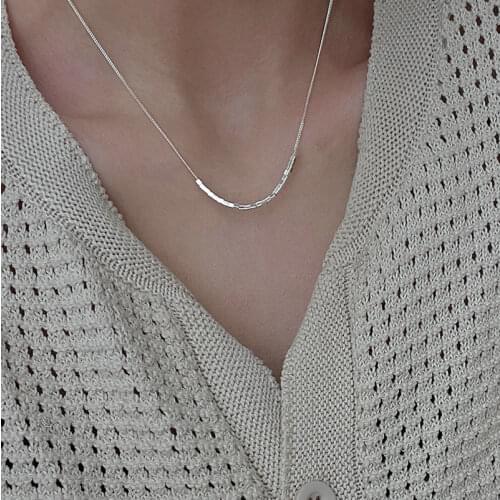 Trendy Geometric Pendant Necklaces For Women Girls Elegant Simple Square Beads Pendant Necklace Fashion Jewelry Ornaments Gifts