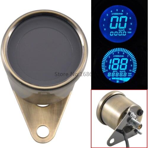 Motorcycle 12V Universal Digital LCD Screen Speedometer Odometer Techometer Fuel Gauge For Harley Honda Suzuki Yamaha