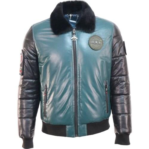 Mens Handmade Slim Fit Plane Genuine Printed Motorcycle Leather Jacket | Mens Vintage Slim Fit Biker Pouch Leather