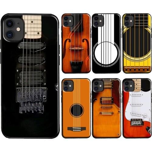 Guitar Violin Fiddle Music Case For iPhone 11 Pro Max 12 mini 6S 7 8 Plus X XR XS Max SE 2020 Soft TPU Coque