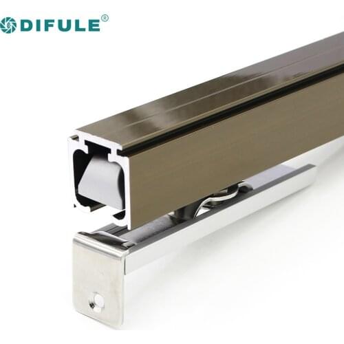 Sliding door track thickened space aluminum sliding door hanging rail toilet hanging roller slide damping hanging wheel track