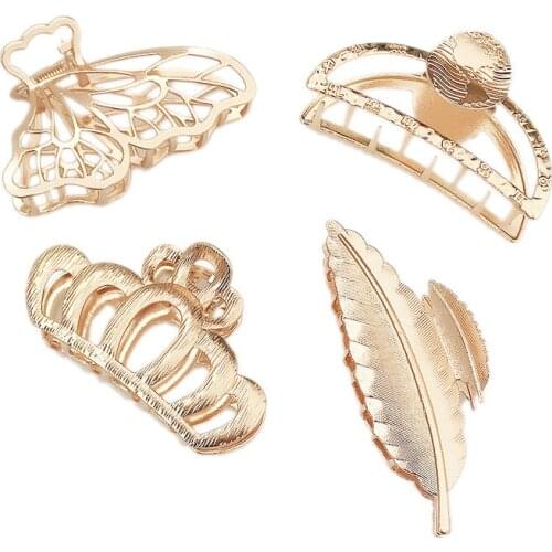 New fashion Extravagant large Leaves Geometric Hair Claw For Women Girls Clamps Hair Crab Metal Hair Clip Accessories Headwear