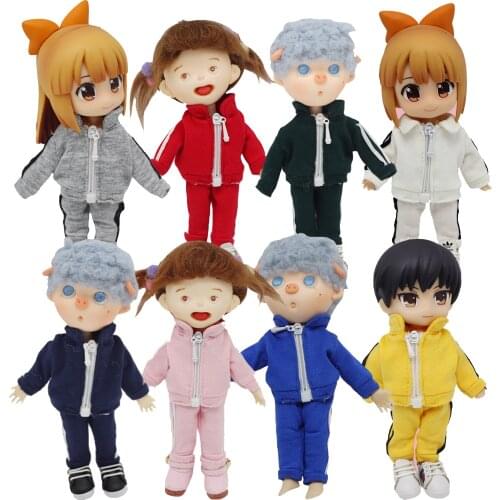 The Doll Clothes Fashion Stripe Sports Suit for ob11 ,obitsu11,1/12 BJD Doll Accessories Clothing