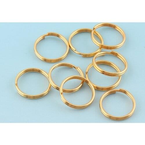 Gold plated Keyrings 10mm Round Jewelry rings Metal Mini Split Rings for Key Chain Jump rings Wholesale Key Lanyard Findings