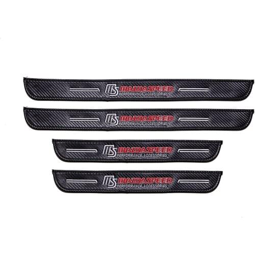 Car Door Sill Protector MS Stickers Carbon fiber Decorative for Mazda 3 5 6 CX3 CX5 MX3 MX5 RX8 Atenza Axela AUTO Accessories