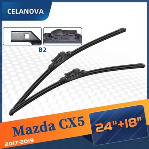 Windshield Wiper Blade For Mazda CX5 2017-2019 Frameless Windscreen Rubber Wipers 24"+18"