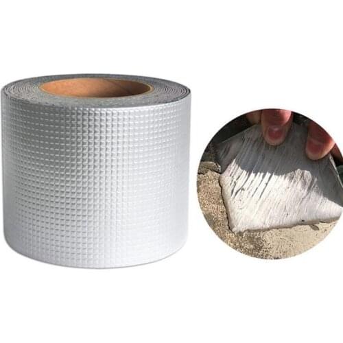 Thick 1mm Caigang watts Rubber Tape Aluminum Foil Butyl Rubber Tape Self Adhesive Waterproof for Roof Pipe Marine Repair supply