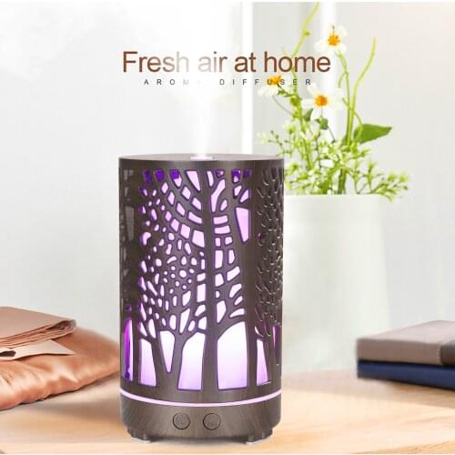 Hot Sale Gift 200ML Forest Pattern Hollow Remote Control Ultrasonic Humidifier Aromatherapy Aroma Diffuser With 7 Led Light