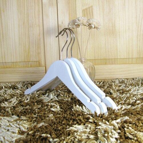 Sainwin 10pcs/lot 30cm Children Wood Hangers White Child Hanger Slip-resistant Bathroom Products Clothes Rack