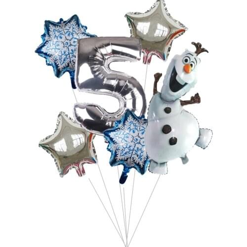 1set Disney Olaf Cartoon Elsa Anna Snow Queen Princess Foil Balloons Air Inflatable Globo Baby Shower Birthday Party Decorations