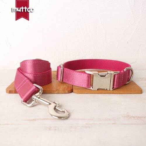 MUTTCO DIY pet dog ID tag collar leash THE SHINY CHERRY self-design adjustable puppy nameplate collar 5 sizes UDC113