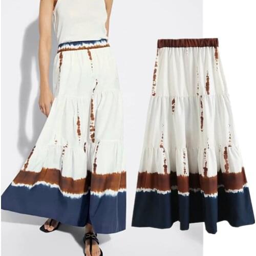 Jenny&Dave Skirts Womens Indie Folk Vintage Printing High Waist Summer Skirt Women Fashion Faldas Mujer Moda 2021 Holiday Midi