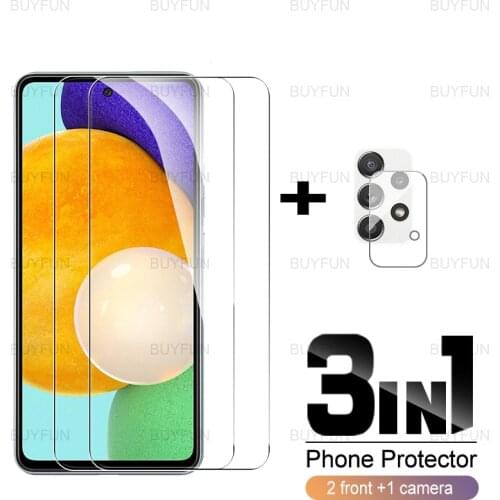 For Galaxy A52 6.5inch 3in1 front screen protector camera film for samsung a52 samsun galaxia 52 52a 5G full cover tempered glas