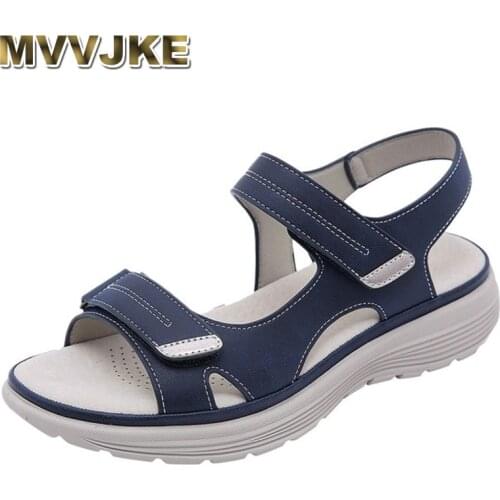 MVVJKE Women Summer Wedges Non-slip Beach Open Toe Breathable Sandals Sport Style Shoes