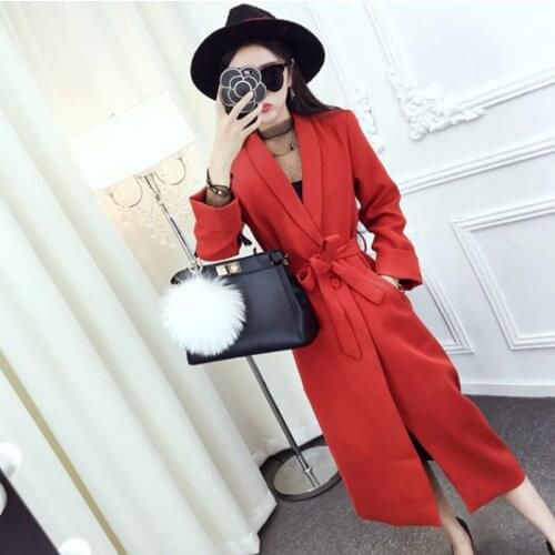 Womens Trench Coat Spring Autumn 2020 New Korean Fashion Mid-Length Loose Temperament All-Match Elegant Woman Windbreaker A269