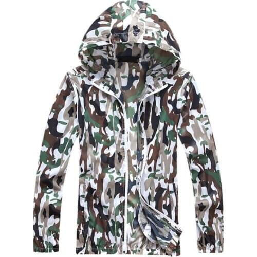 2018 Breathable Camouflage Hooded Long Sleeve Waterproof Jackets Quick Dry Outdoor Camping Climbing Sport Hiking Jacket