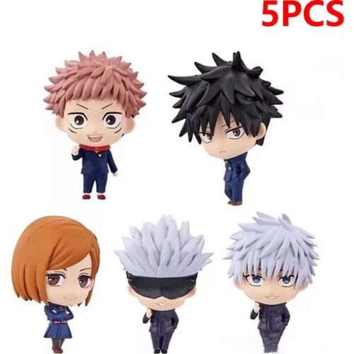 5pcs/set jujutsu kaisen figurine 5cm cute Gojo Satoru action figure Itadori Yuji Fushiguro Megumi Kugisaki Nobara PVC model toys