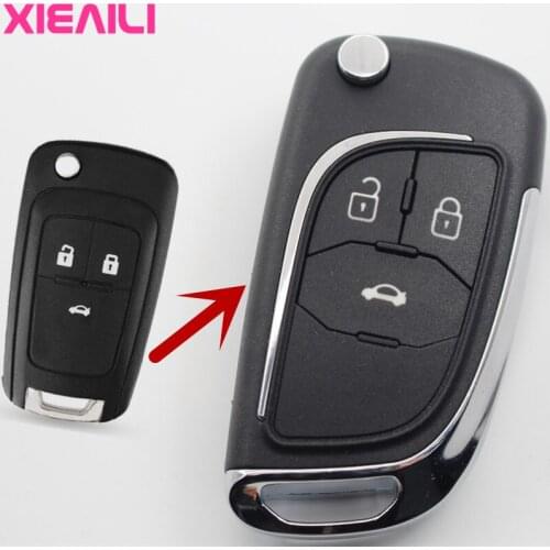 XIEAILI 5Pcs OEM 3Button Modified Flip Folding Remote Key Case Shell For Chevrolet Lova/Sail/Aveo/Cruze Key Fob Case S498