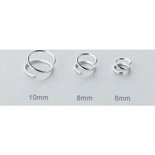 925 Sterling Silver Pierced Hoop Earrings 6mm/8mm/10mm Jewelry A1809