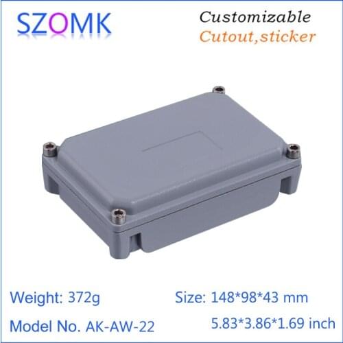 1 piece, 148*98*43mm IP66 waterproof aluminum die cast enclosure customizable aluminum case for electronics project box