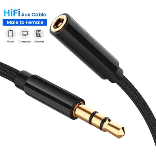 3.5mm Jack Audio Extension Cable male to Female earphone Extender Aux Cable Headphone Extender Aux Cable for Headphone Louder