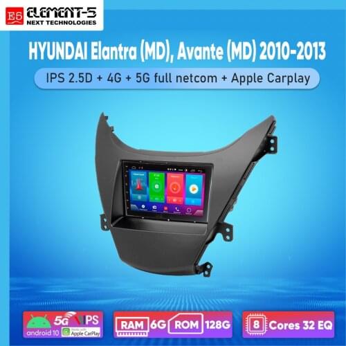 ELEMENT-5 7" 6G+128G Android 10 4G 5G NET WIFI RDS DSP Car Radio For HYUNDAI Elantra (MD) , Avante (MD) , Navigation GPS HiFi