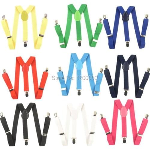 Free shipping fashion 10 colors adjustable children Suspenders Y -back 3 clip baby elastic Braces free shipping