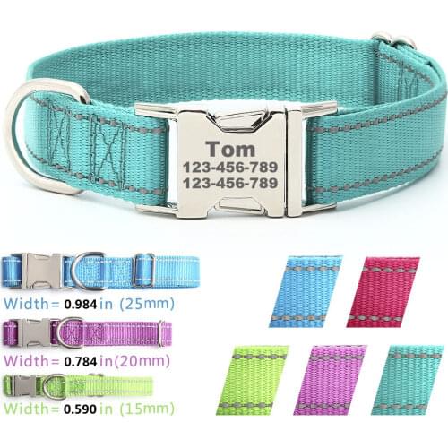 Dog Collar Pet id tag Free Engraved for Adjustable Collar Puppy Kitten Collars Custom for Ldentity Card Dog and Cat Name and Tel