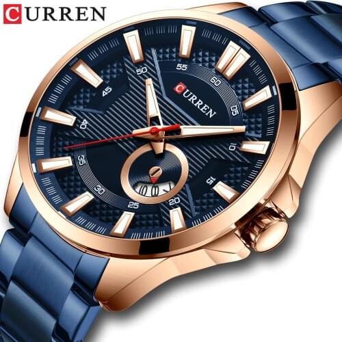 CURREN Business Quartz Watch for Men Luxury Watch Mens Brand Stainless Steel Wristwatch Relogio Masculino Waterproof Clock
